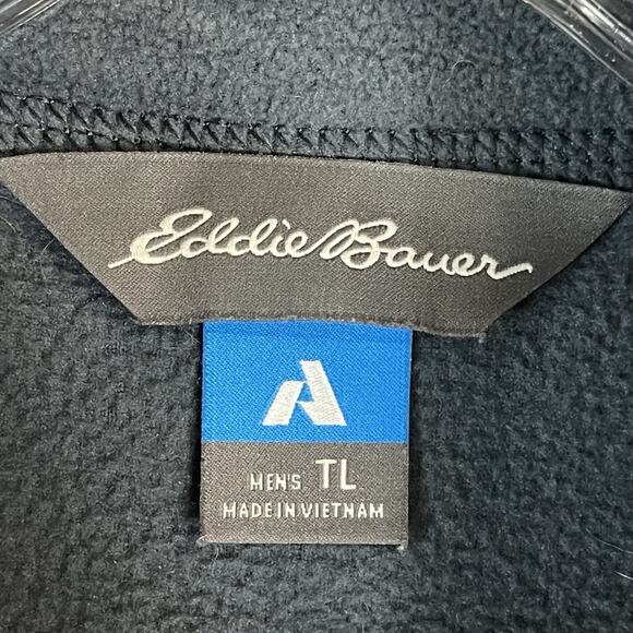 Eddie Bauer First Ascent Pullover Mens TL Blue 1/4 Zip Fleece Mock Neck - Picture 3 of 12